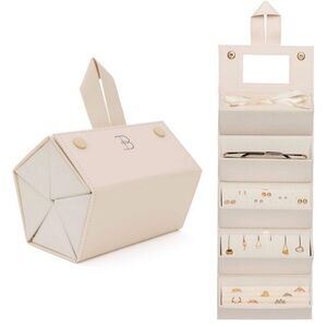 Boshku Cream travel Jewelry Organizer